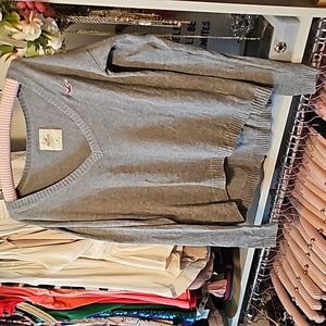 Hollister gray v-neck sweater